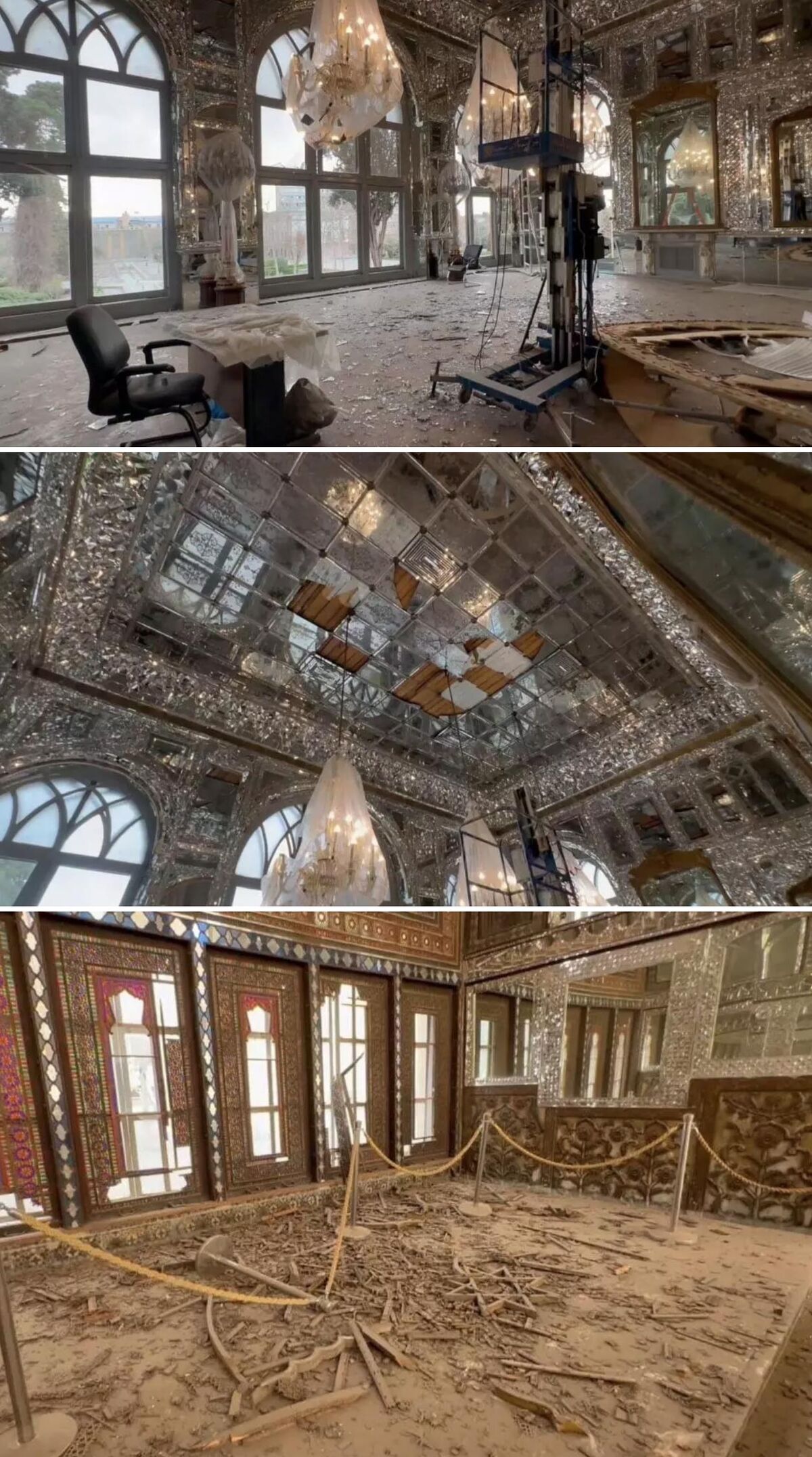 Golestan u Teheranu, prikaz oštećenja