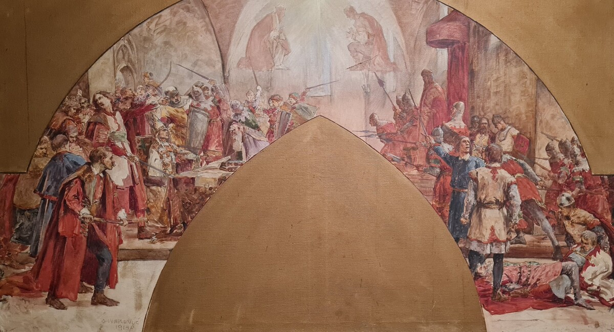 The Bloody Sabor at Križevci, a painting by Oton Iveković