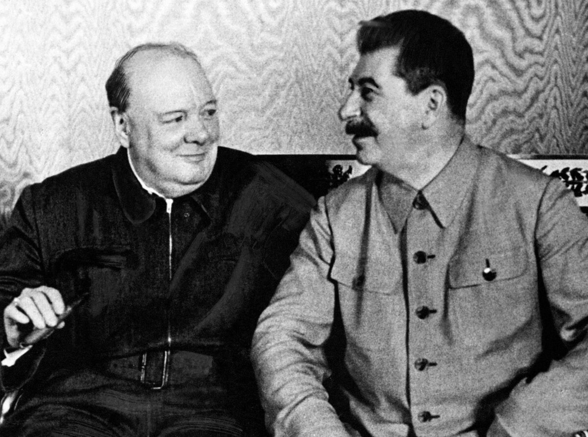 Churchill and Stalin in the Kremlin in 1942