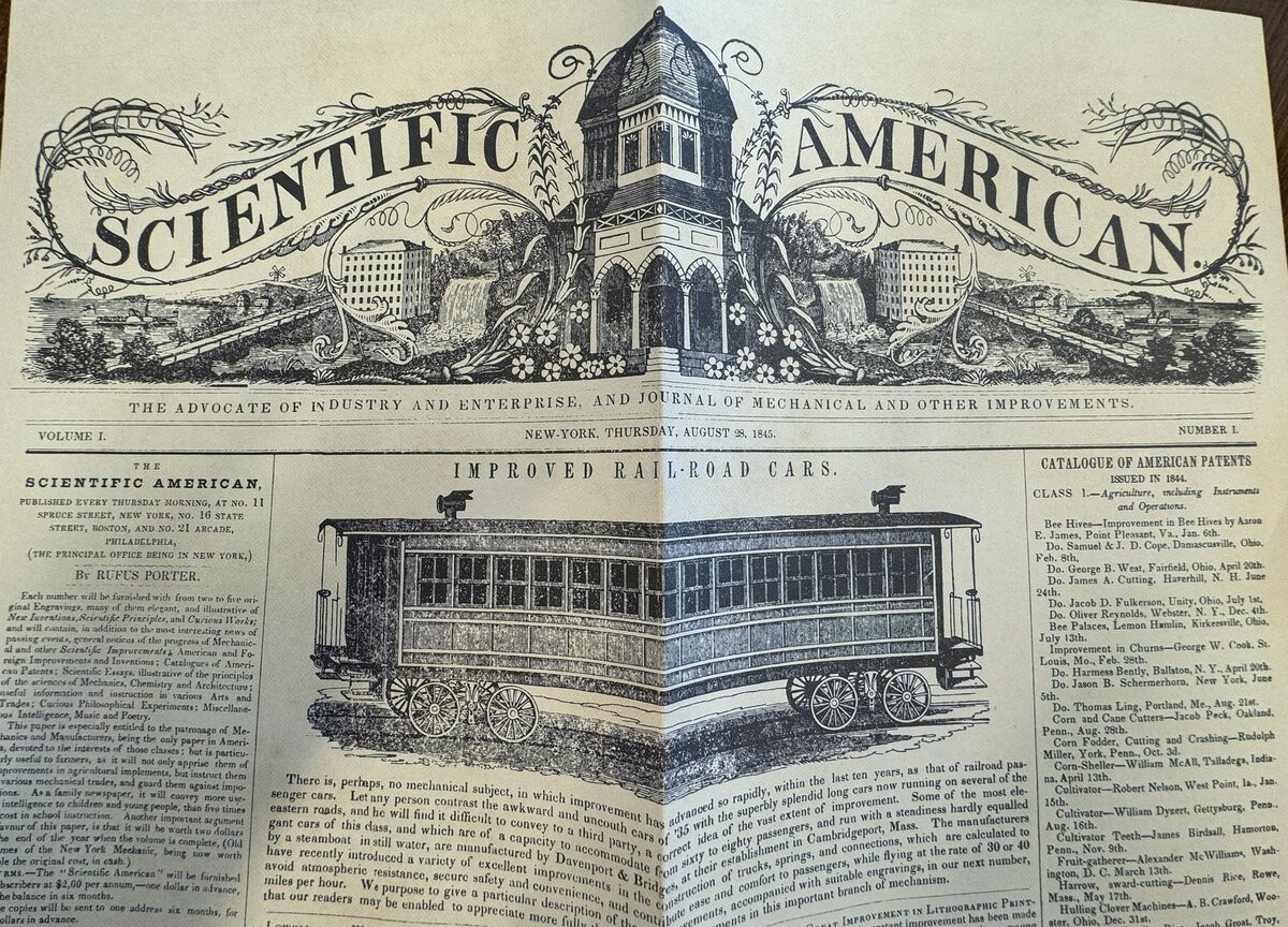 Scientific American, first issue, August 28, 1845.