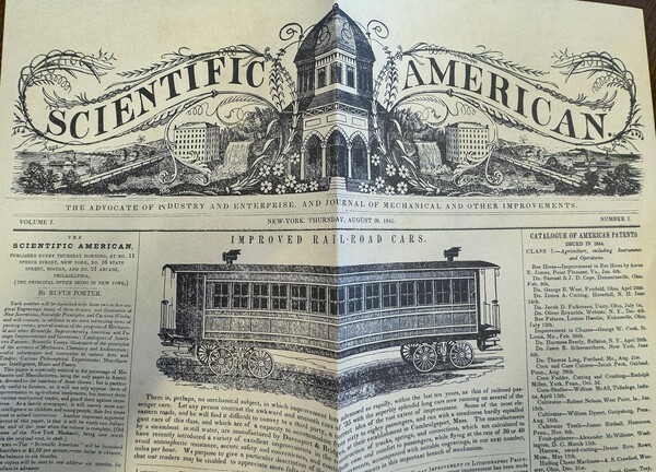 When the future arrived on four printed pages: Scientific American and the modern world on the table