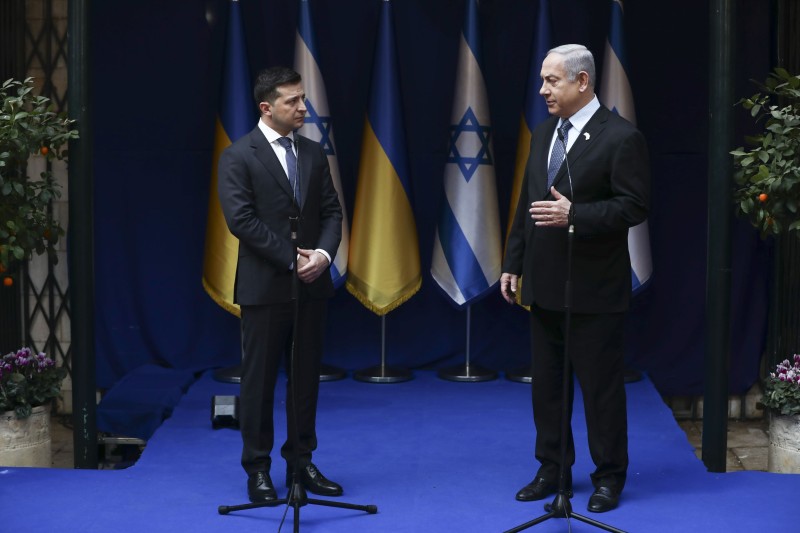 Volodimir Zelenski i Benjamin Netanyahu, sastanak u Jeruzalemu 24. siječnja 2020. (izvor: AP Photo/Oded Balilty/Guliver Image)