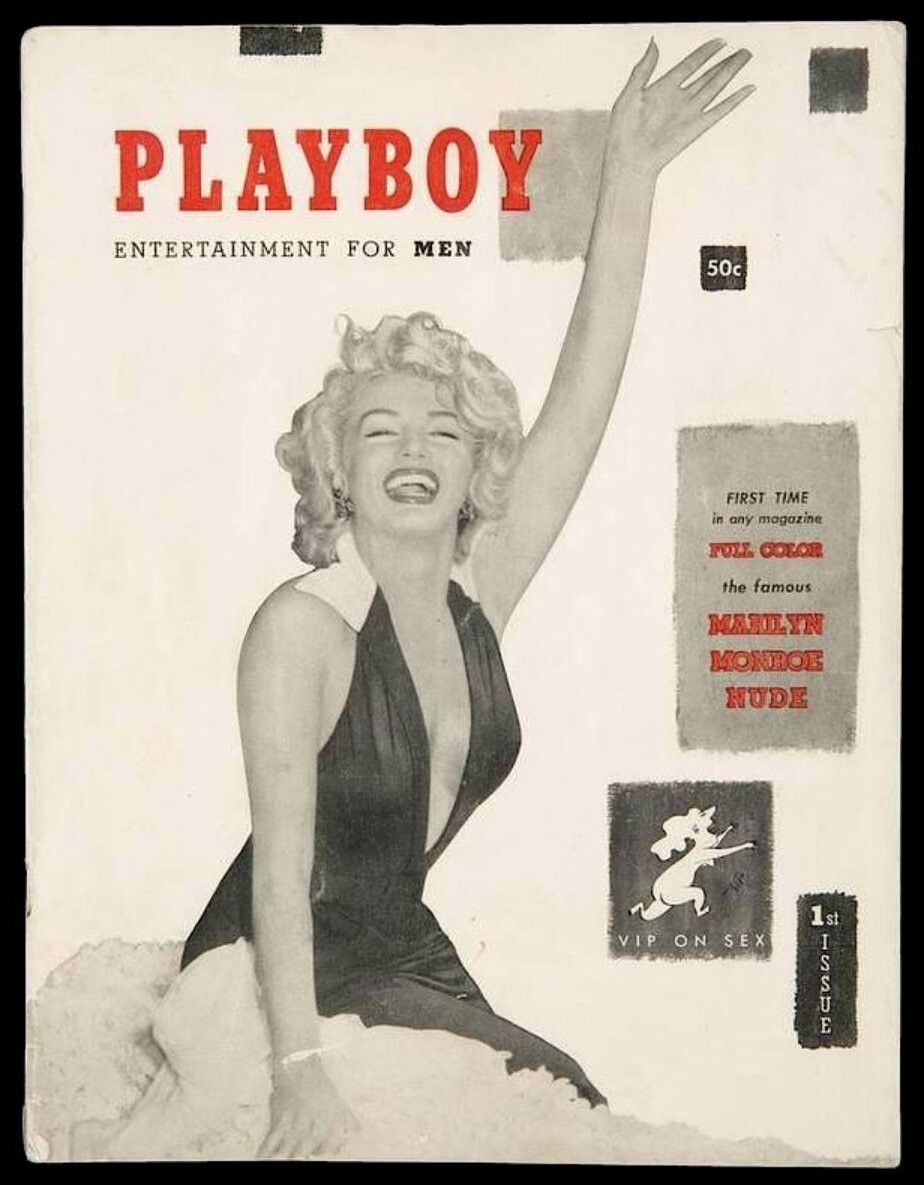 The first issue of Playboy, featuring Marilyn Monroe on the cover