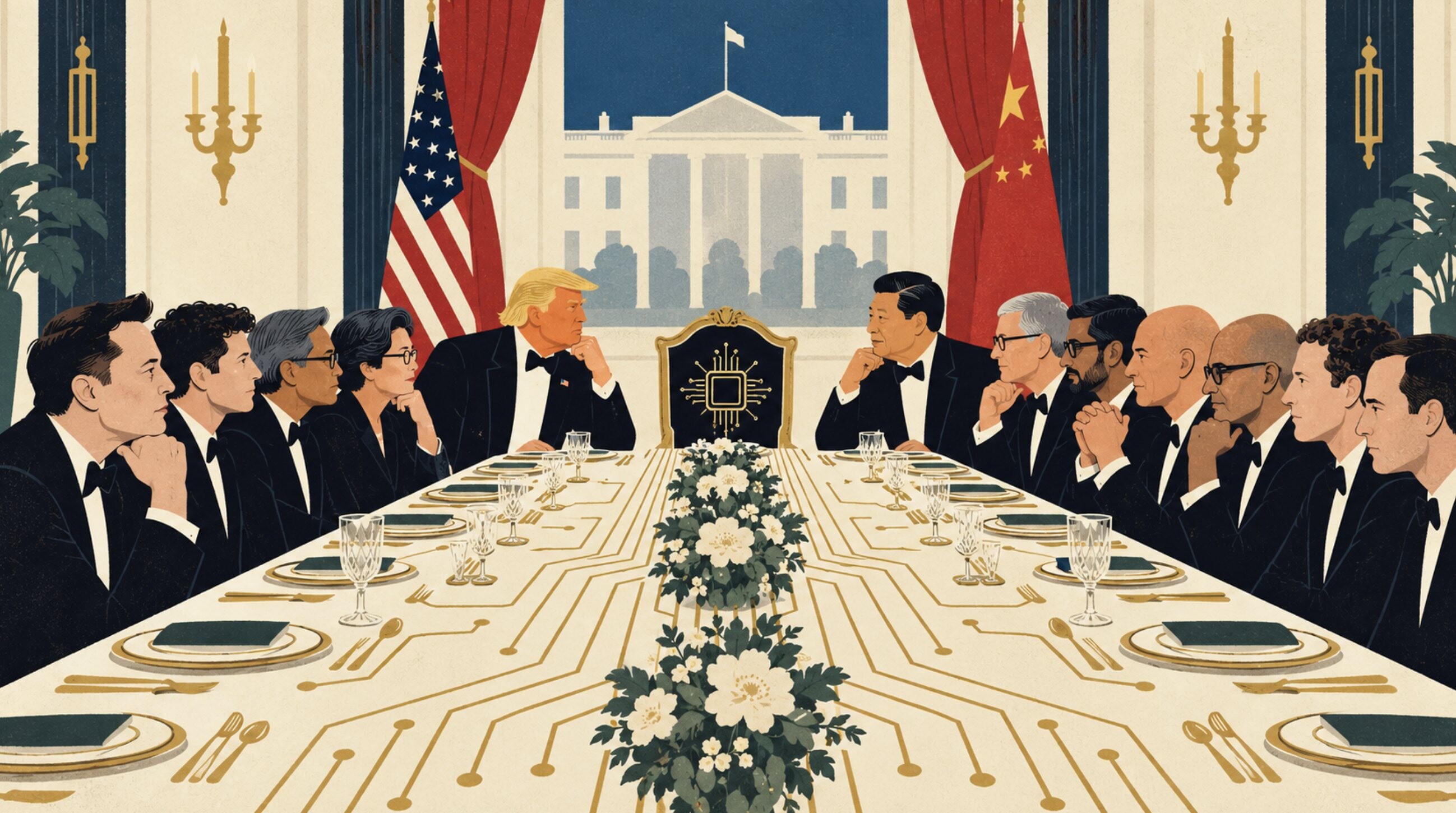 Amerika, Kina i AI / ilustracija