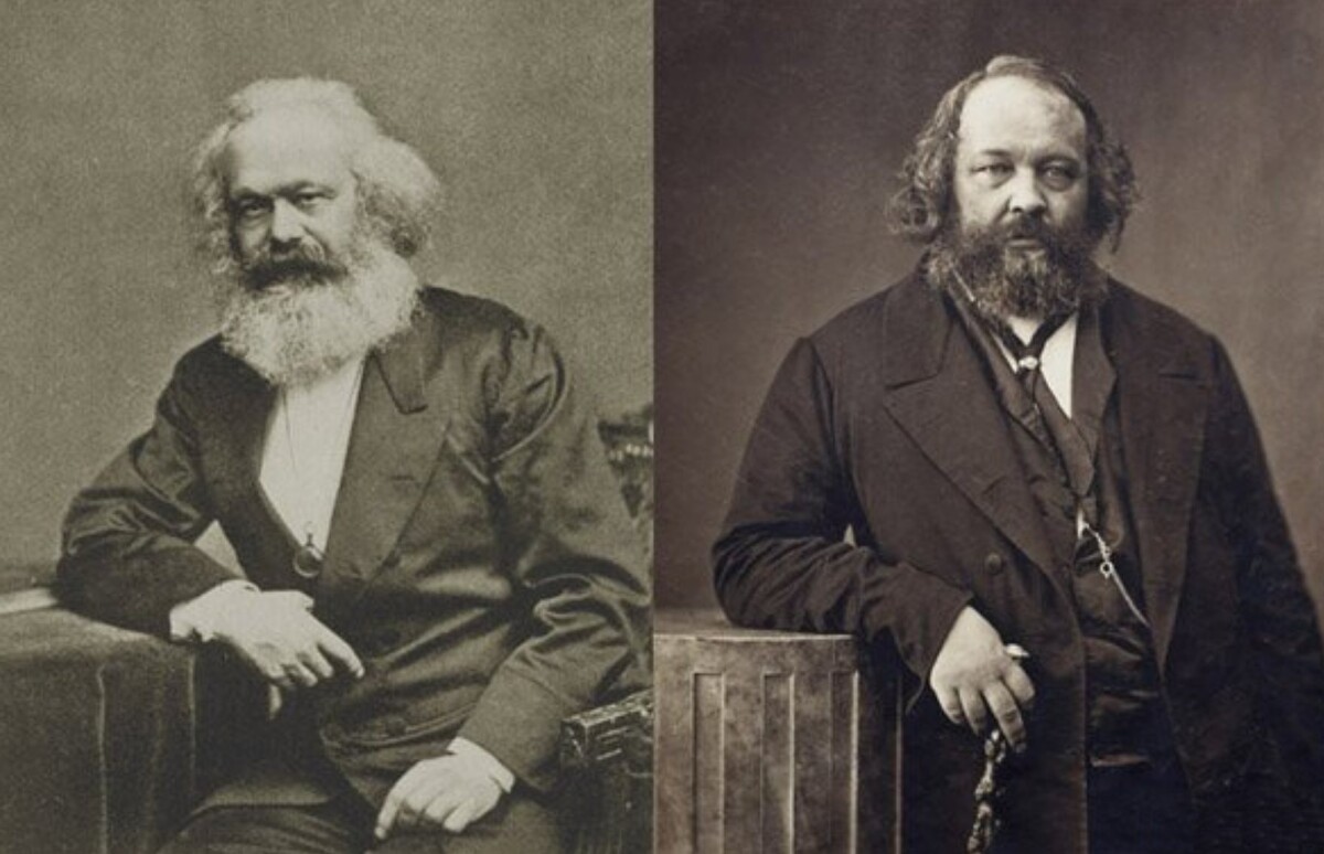 Karl Marx and Mikhail Bakunin