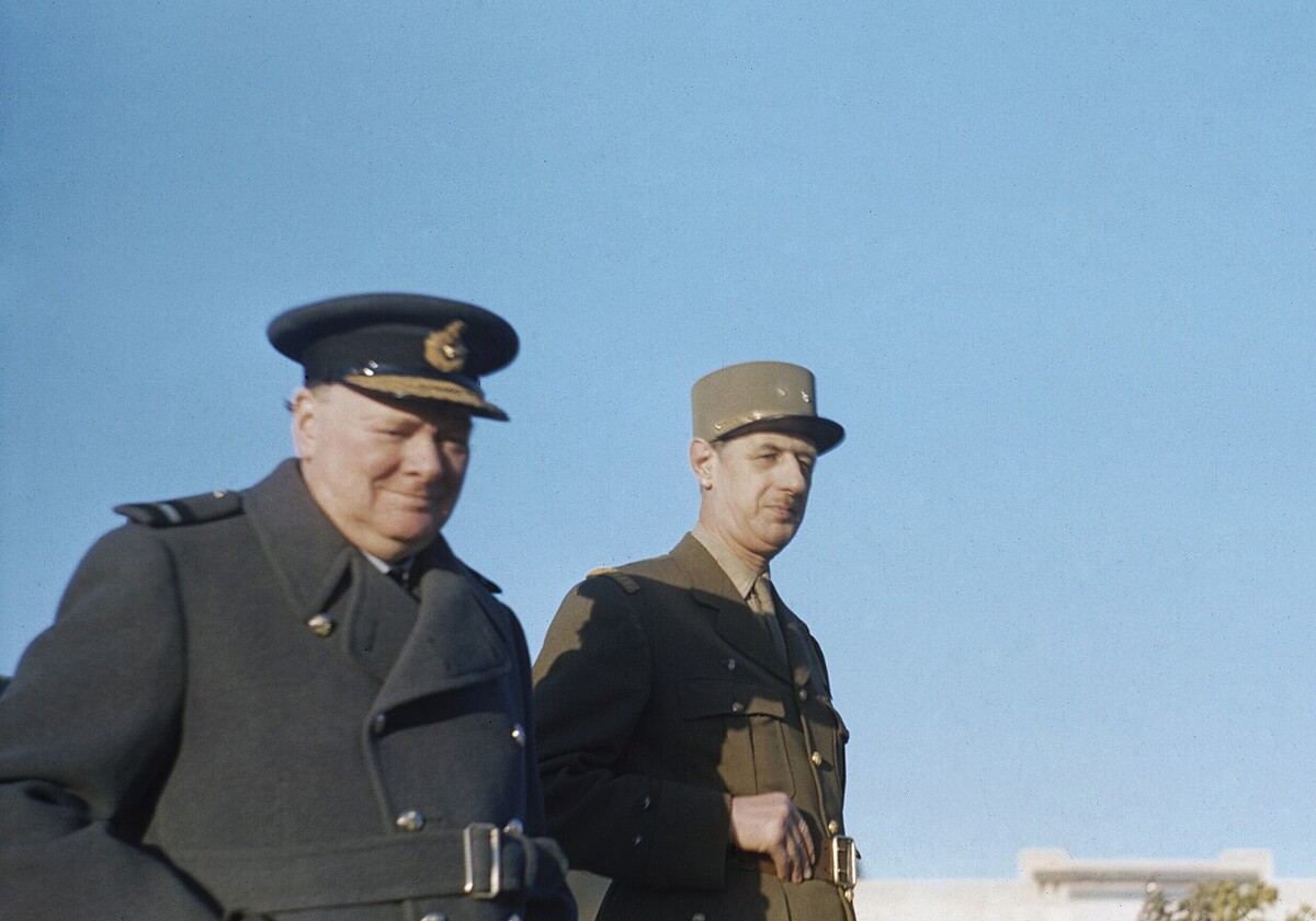 Winston Churchill and General de Gaulle in Marrakesh, January 1944