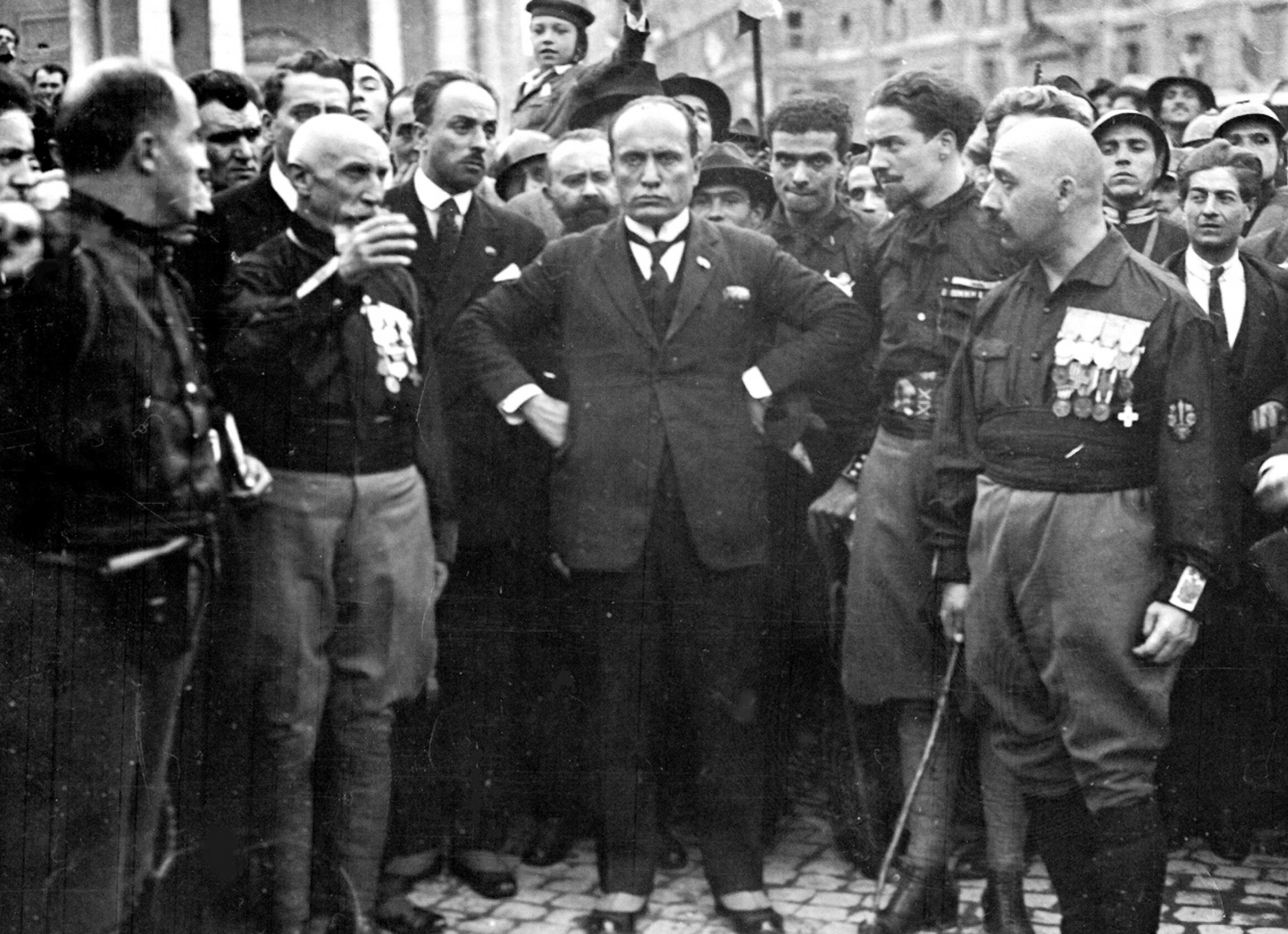Emilio De Bono, Benito Mussolini, Italo Balbo i Cesare Maria De Vecchi