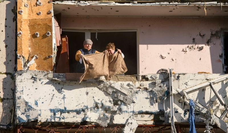 Prizor devastacije stambenih objekata u Kijevu, 15. ožujka 2022. (izvor: Imago Lifestyle / Maxym Marusenko / Guliver Image)