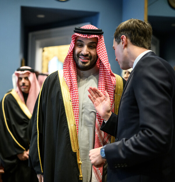 Mohammed bin Salman i Jared Kushner u Bijeloj kući, 18. studenog 2025.