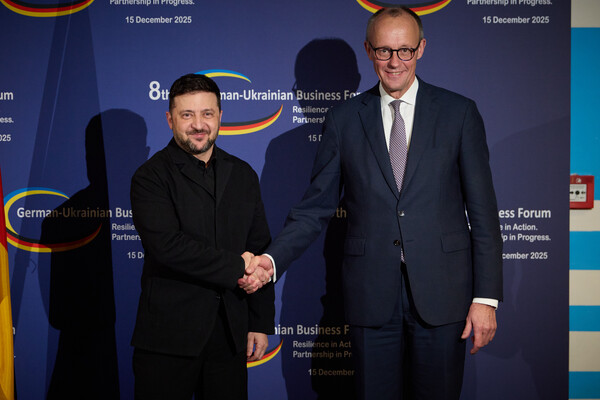 Volodimir Zelenski i Friedrich Merz u Berlinu, 15.12.2025.