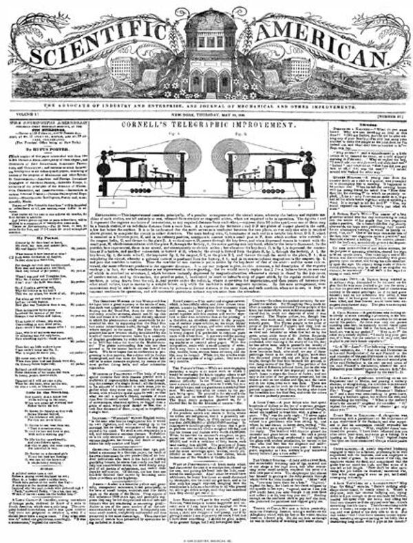 One of the pages from the first issue, devoted to the telegraph