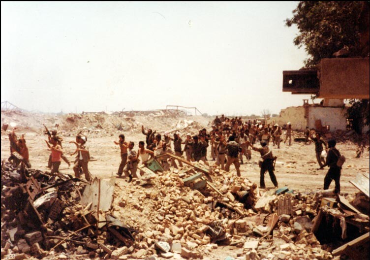 Iraqi soldiers surrender after the liberation of Khorramshahr