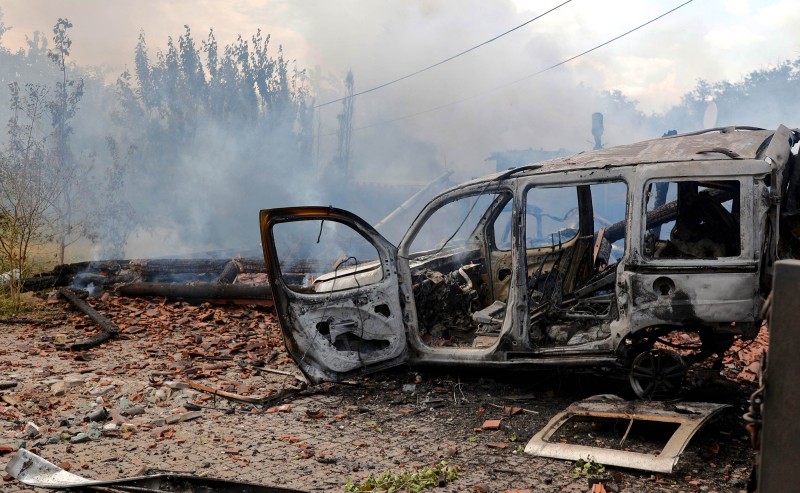 Granatiranje u Donjecku, teritoriju pod kontrolom separatističkih snaga, 17. lipnja 2022. (izvor: AP Photo/Alexei Alexandrov/Guliver Image)