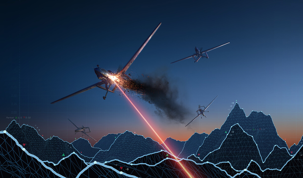 Grafički koncept kako bi izgledao udar laserskog oružja protiv dronova (izvor: Lockheed Martin)