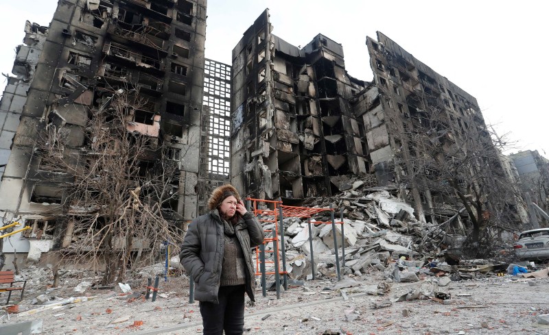 Scene razaranja Mariupolja, 30. ožujka 2022. (izvor: REUTERS/Alexander Ermochenko/Guliver Image)