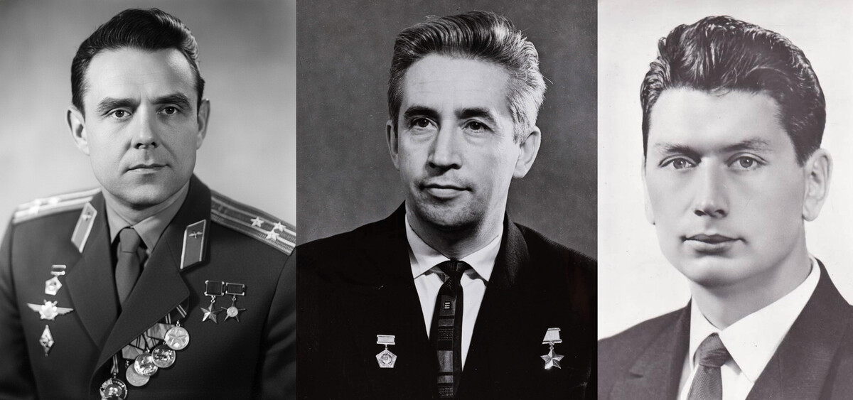 Vladimir Komarov, Konstantin Feoktistov and Boris Yegorov