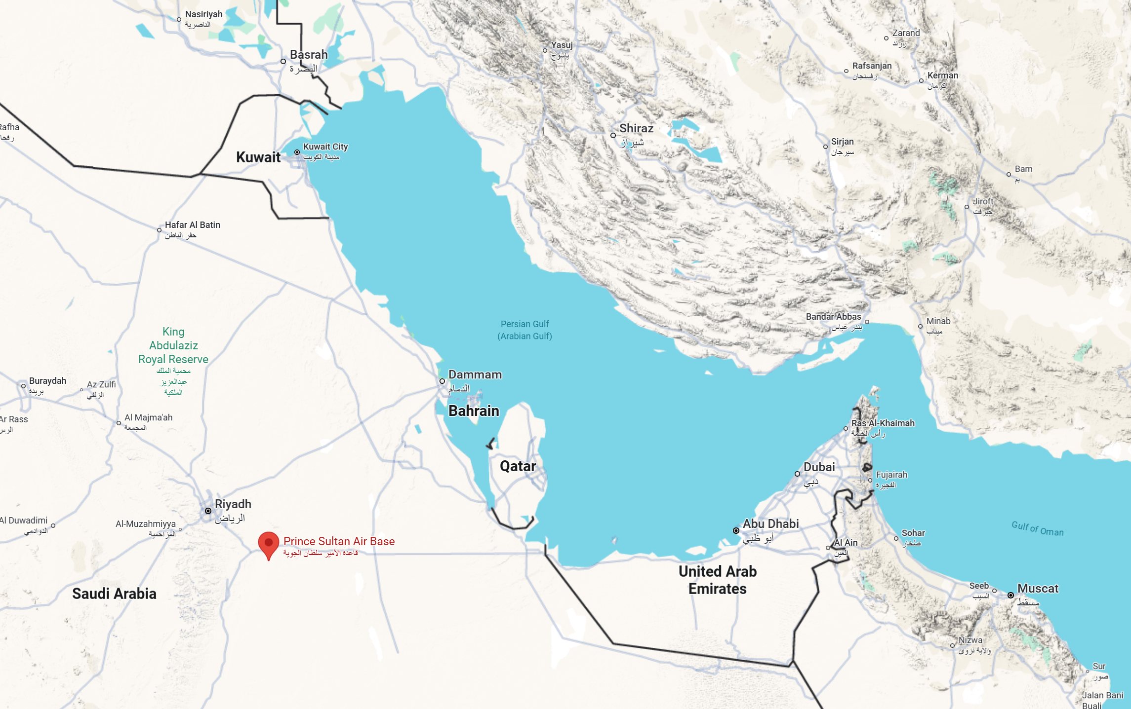 Baza Prince Sultan na karti