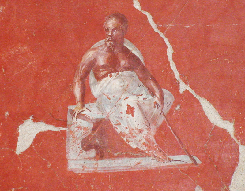 Slika Sokrata na zidu, negdje između 1. i 5. stoljeća Nove ere (izvor: Javna domena)