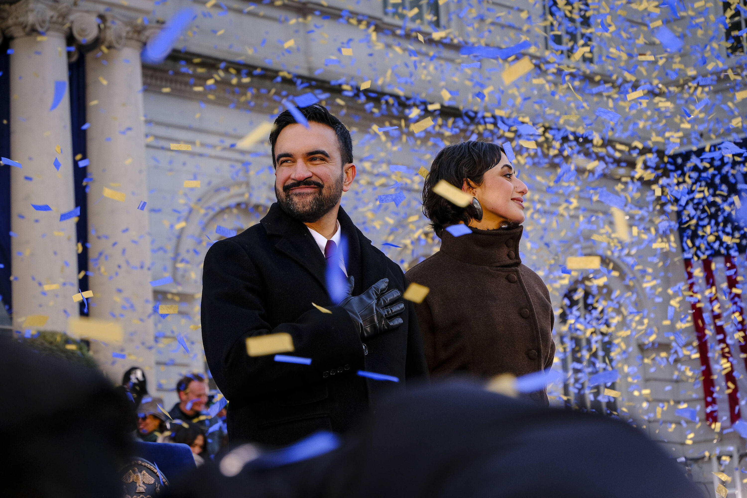 New York City, New York - Zohran Mamdani is sworn in as the 112th mayor of New York City during his inauguration ceremony at City Hall in Manhattan on January 1, 2026, becoming the first young Muslim immigrant to hold the office Copyright: xKatiexGodowskix/xMediaPunchx