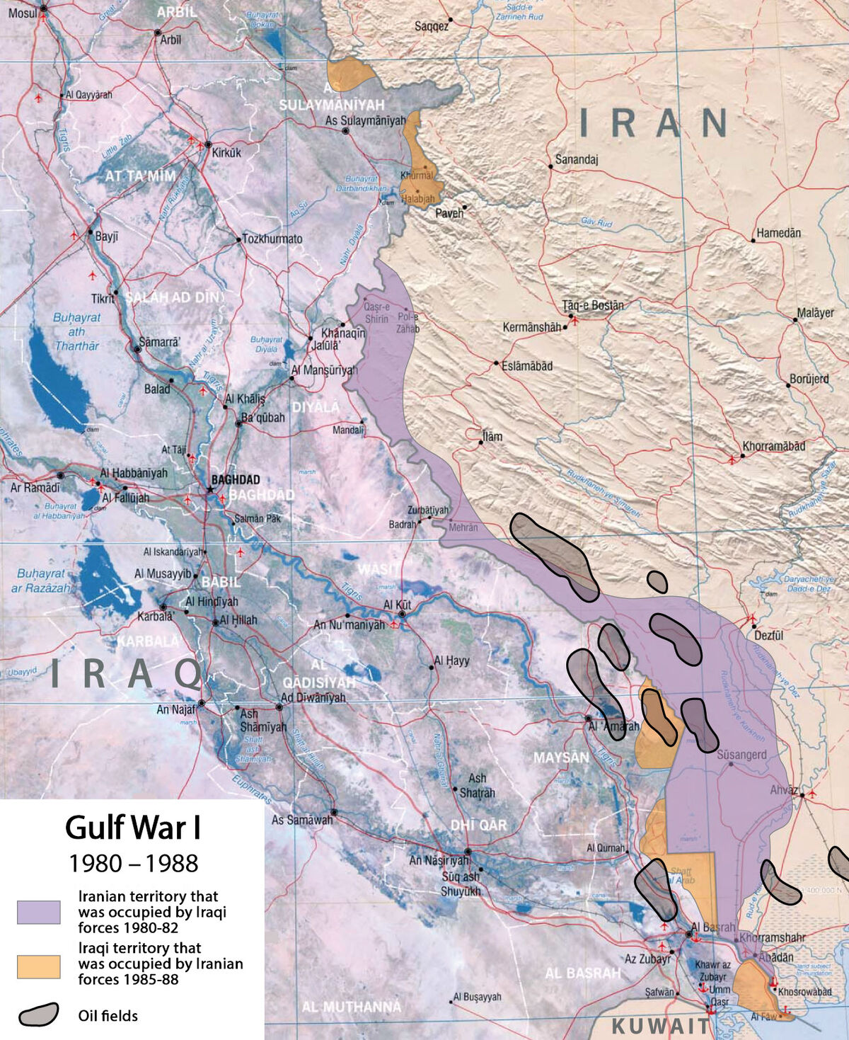 Temporary changes to the front lines during the war
