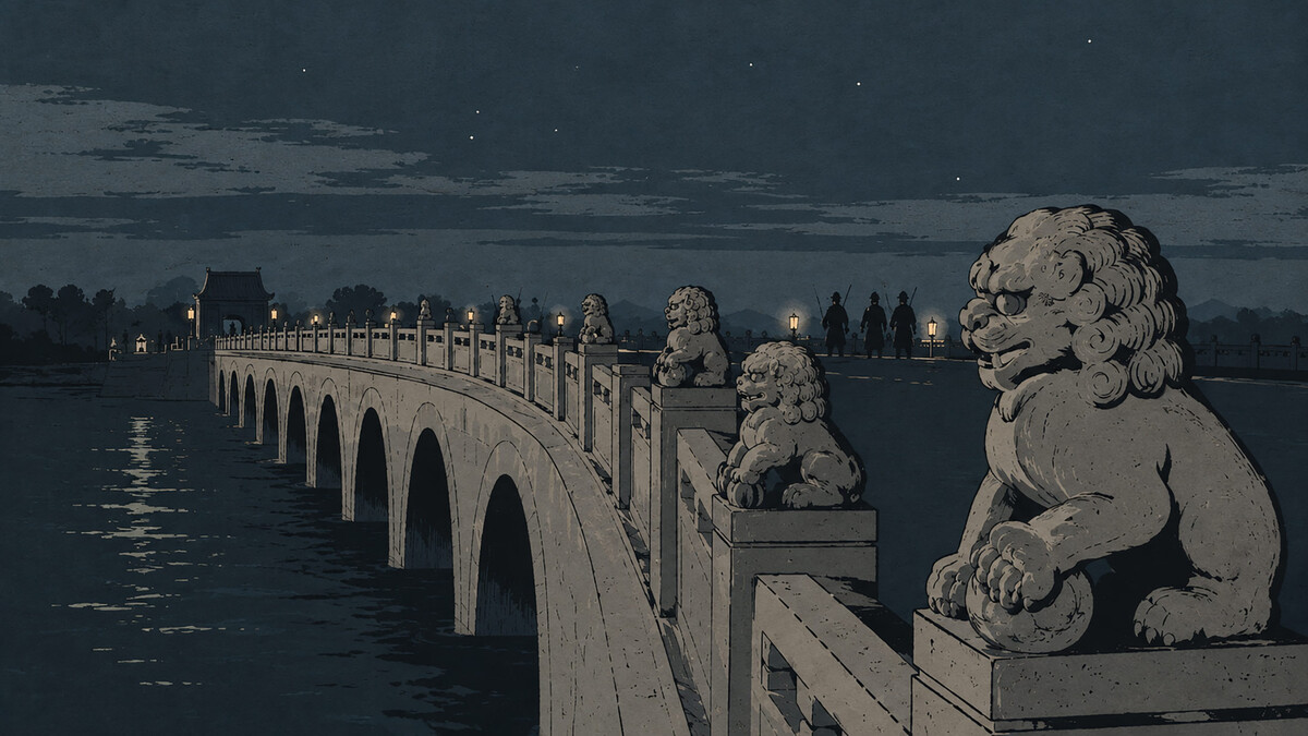 Marco Polo / Lugou most - ilustracija