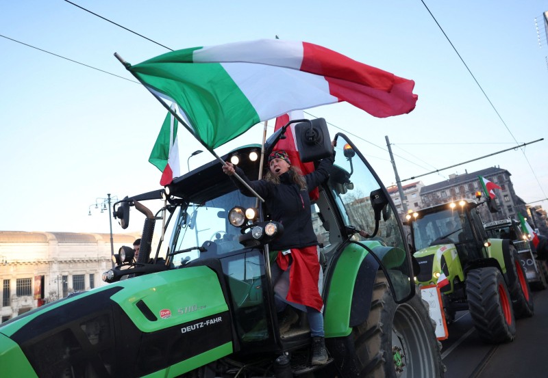 Prosvjed u Milanu, 1. veljače 2024. (izvor: Reuters / Guliver Image)