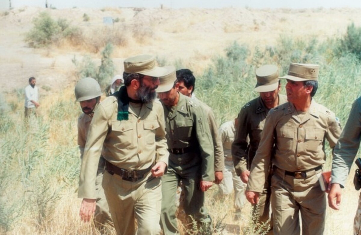 Iranian President Ali Khamenei, later Iran's Supreme Leader, during the Iran-Iraq War