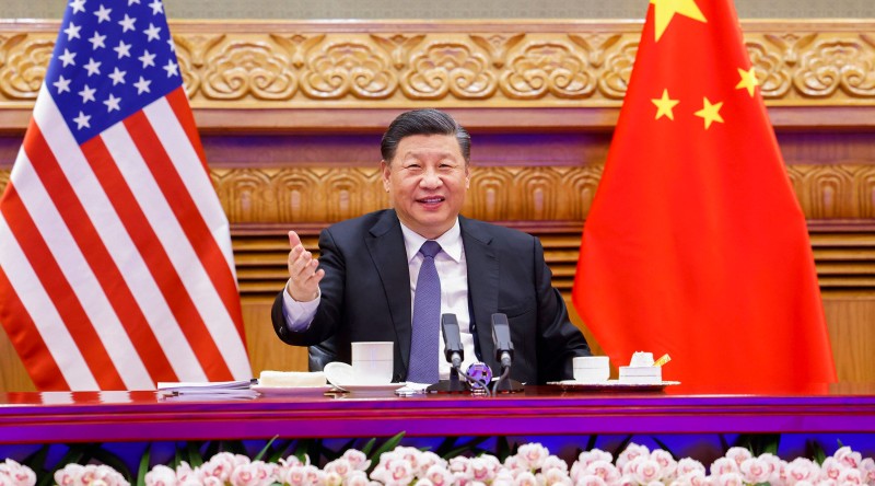 Kineski predsjednik Xi Jinping za vrijeme razgovora putem video-veze s američkim predsjednikom Joeom Bidenom 16. studenog 2021. (izvor: Imago Lifestyle / Huang Jingwen / Guliver Image)