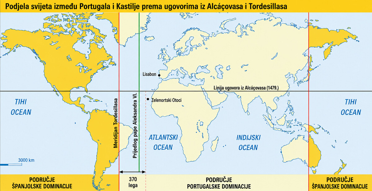 Map showing the division of spheres of influence