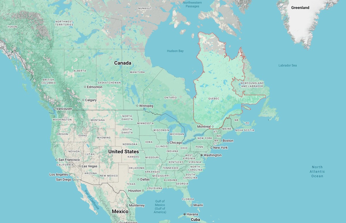 Quebec na karti