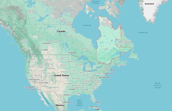 Quebec na karti