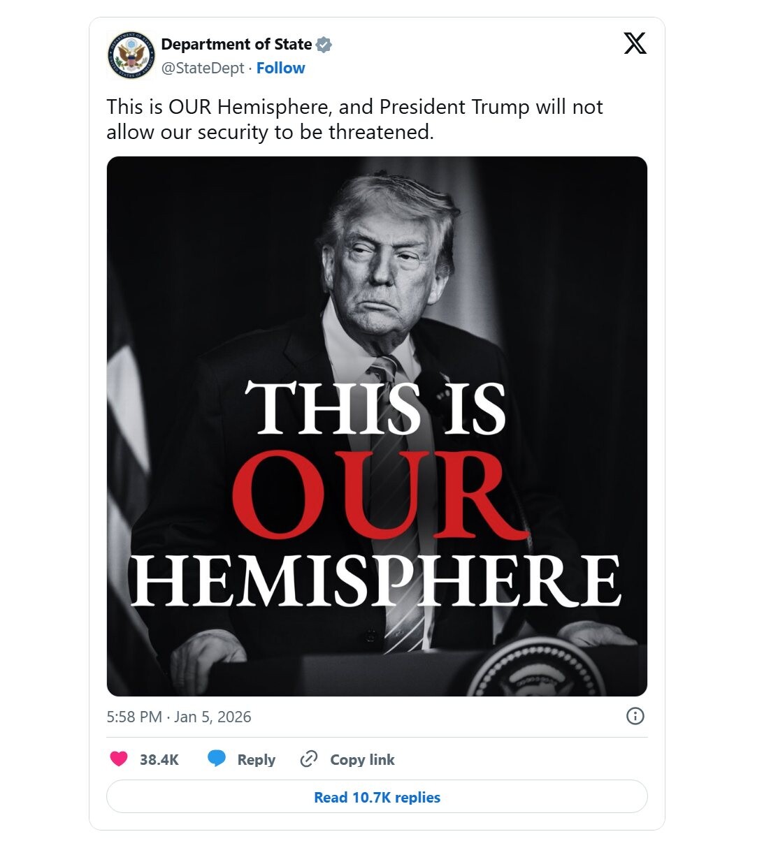 Objava američkog State Departmenta