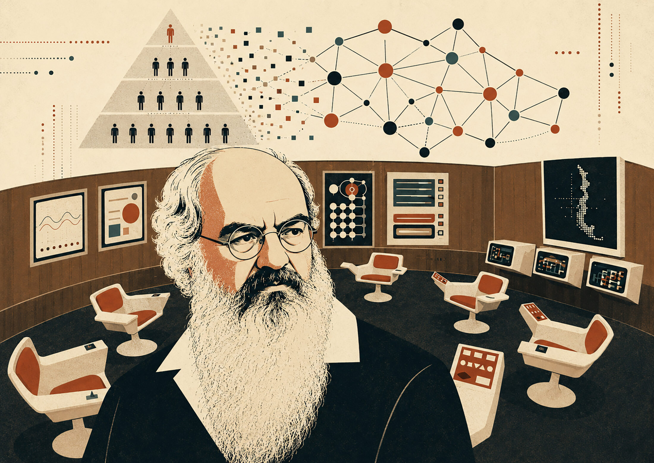 Stafford Beer i Cybersin projekt / ilustracija