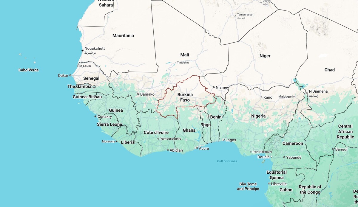 Burkina Faso na karti
