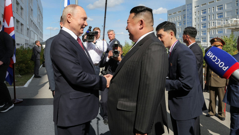Susret Putina i Kima - fotografija od 13. rujna 2023., sastanak u Rusiji (izvor: Rodong Shinmun)