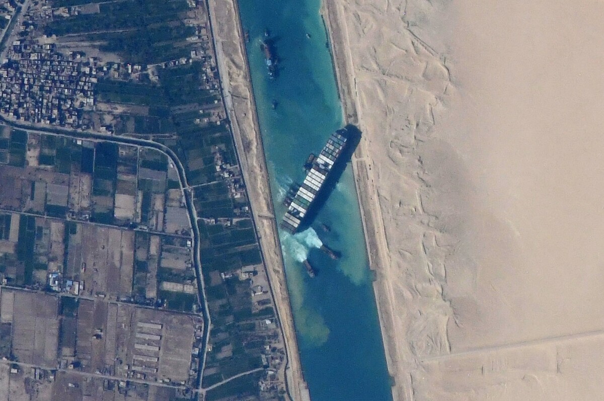 The blockage caused in 2021 by the cargo ship Ever Given