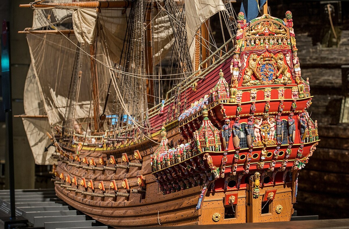 Replica showing the many decorations that appeared on the original ship