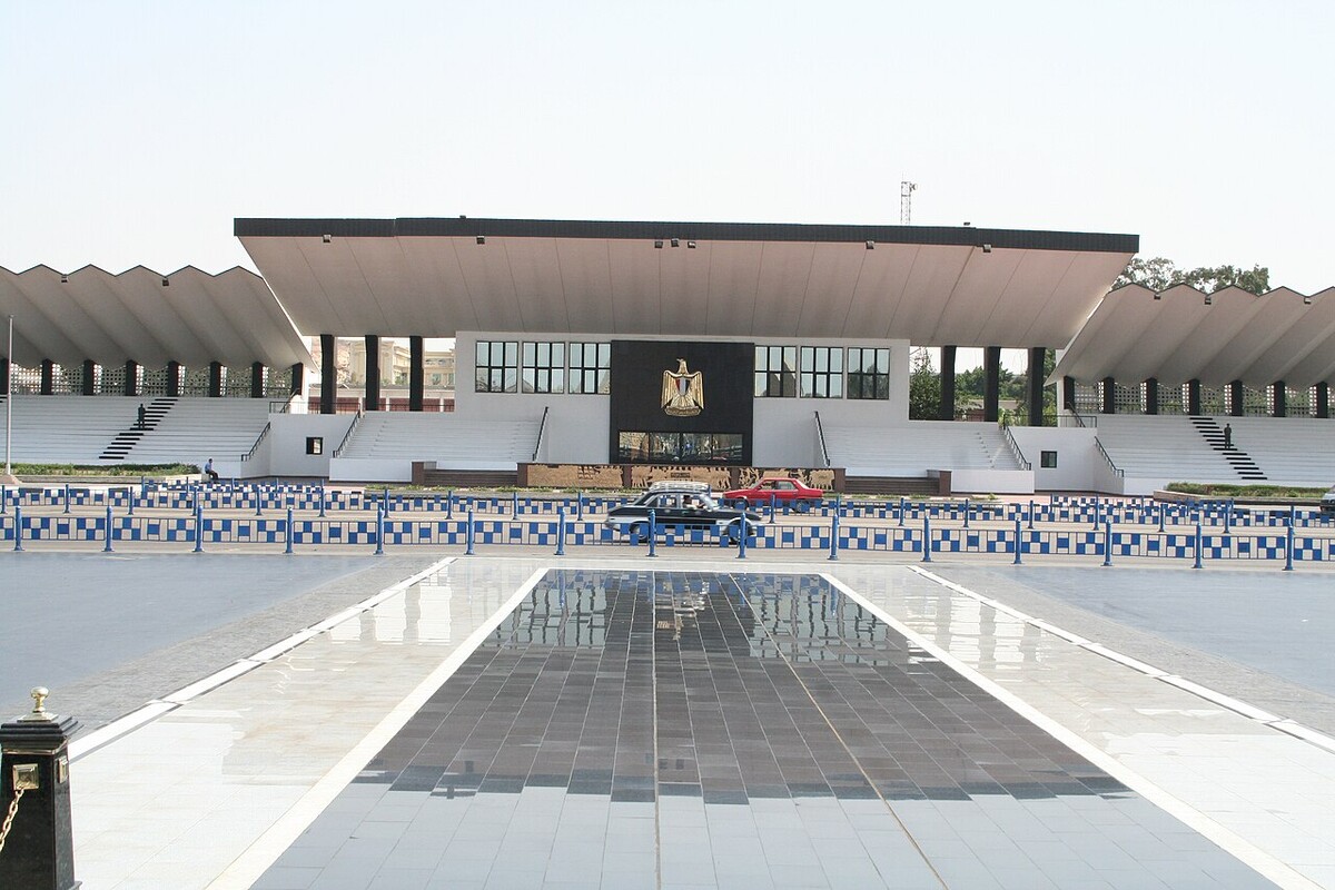 The reviewing stand where Anwar Sadat was assassinated
