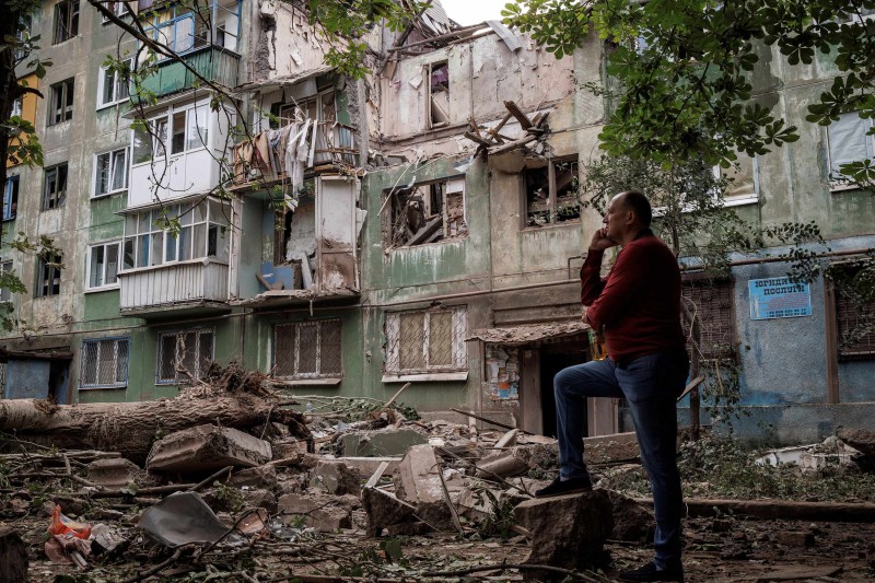 Uništene zgrade u gradu Kostiantinivka u regiji Donjeck, 6. kolovoza 2022. (izvor: REUTERS/Alkis Konstantinidis/Guliver Image)