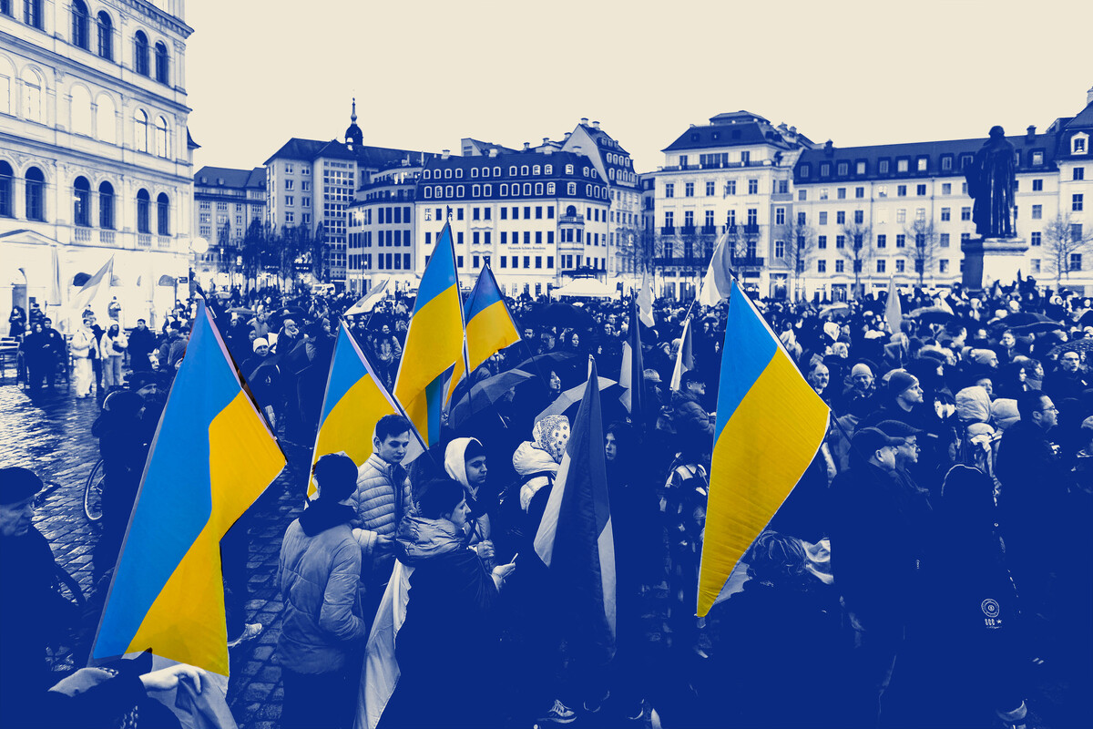 Ukrajinski prosvjednici u Dresdenu (izvor: Guliver Images)