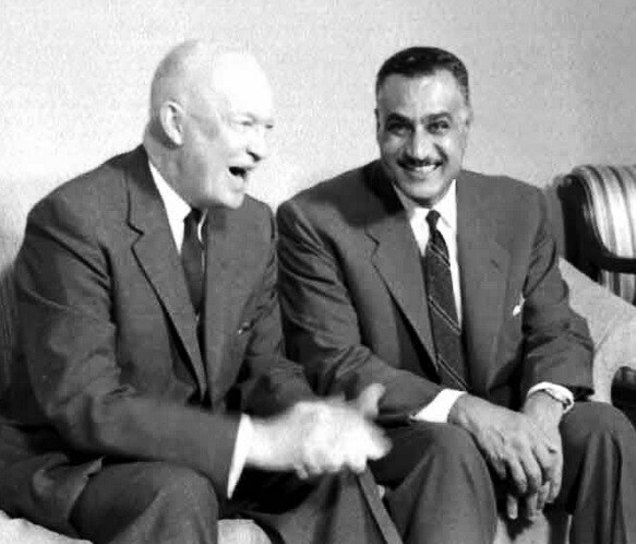 Eisenhower and Nasser in New York in 1960