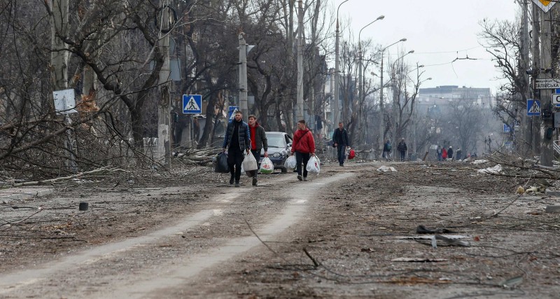 Mariupolj, 17. travnja 2022. (izvor: REUTERS/Alexander Ermochenko/Guliver Image)