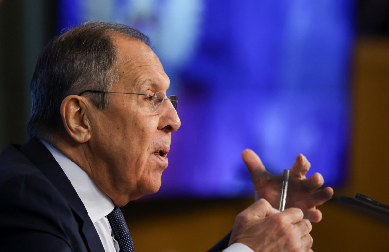 Sergej Lavrov drži novinsku konferenciju u Moskvi 14. siječnja 2025. (izvor: Evgenia Novozhenina/Reuters/Guliver Image)