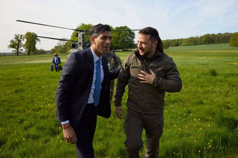 Britanski premijer Rishi Sunak i ukrajinski predsjednik Volodimir Zelenski 15. svibnja 2023. (izvor: president.gov.ua)