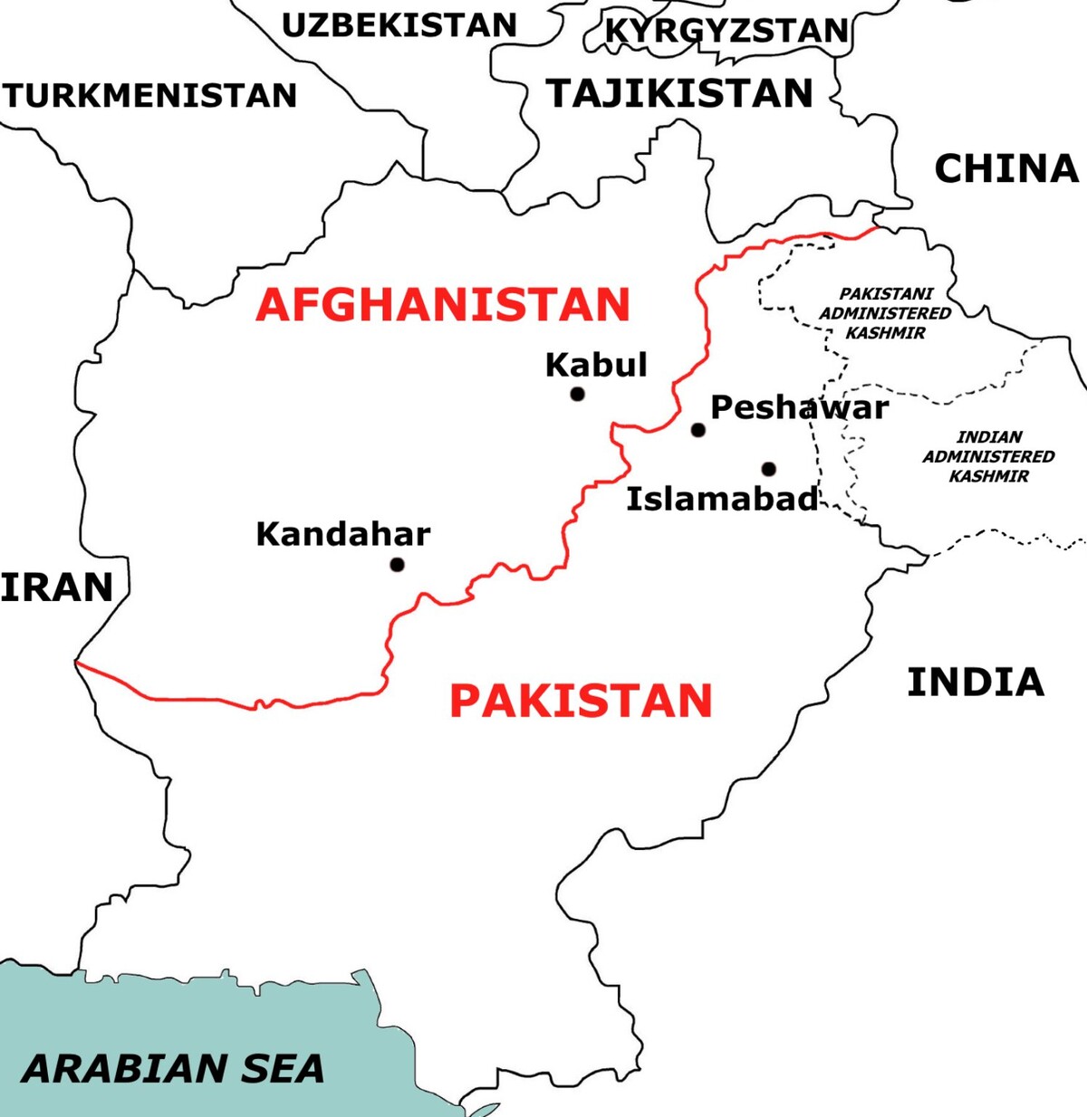 Afganistan, Pakistan i Durandova linija između njih