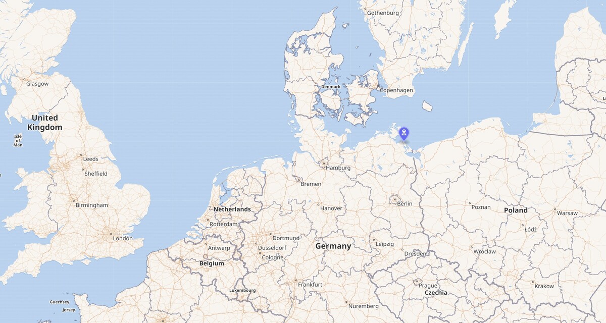 Peenemünde on the map