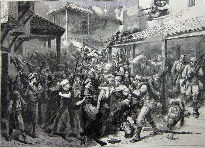 The Austro-Hungarian occupation of Bosnia and Herzegovina in 1878—a scene from Sarajevo