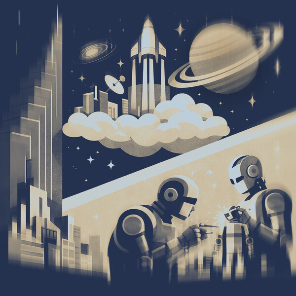 Sastavljanje bliske budućnosti: Inteligencija iznad oblaka, povratak sovjetske ljestvice s galaktičkom razinom, prve AI korporacije i roboti koji grade robote