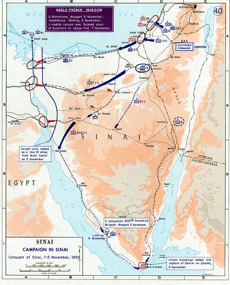 The attack on Sinai and Suez