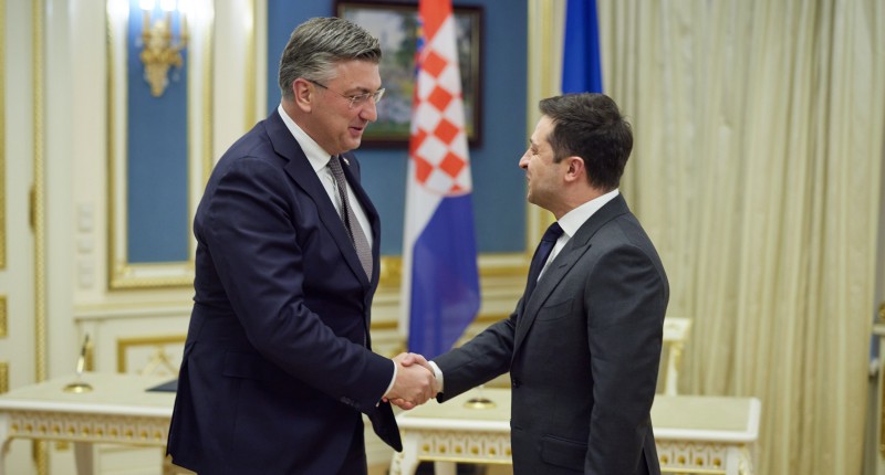 Andrej Plenković i Volodimir Zelenski u Kijevu, 8. prosinca 2021. (izvor: Ured ukrajinskog predsjednika)